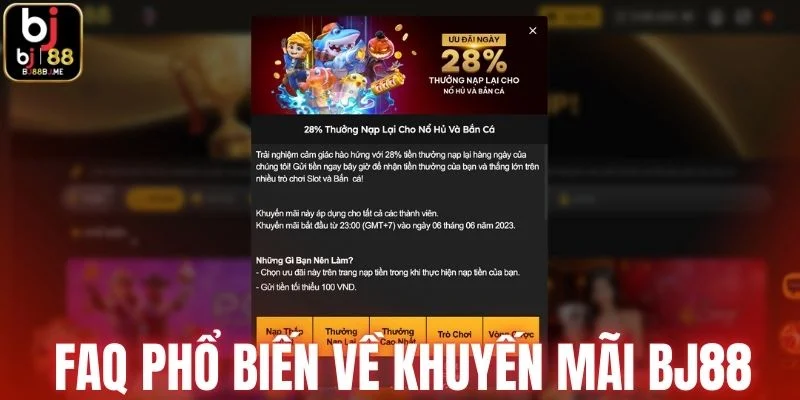 Câu hỏi thường gặp liên quan đến khuyến mãi BJ88