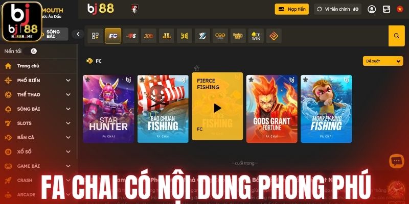 Nhà cung cấp FA Chai nội dung phong phú