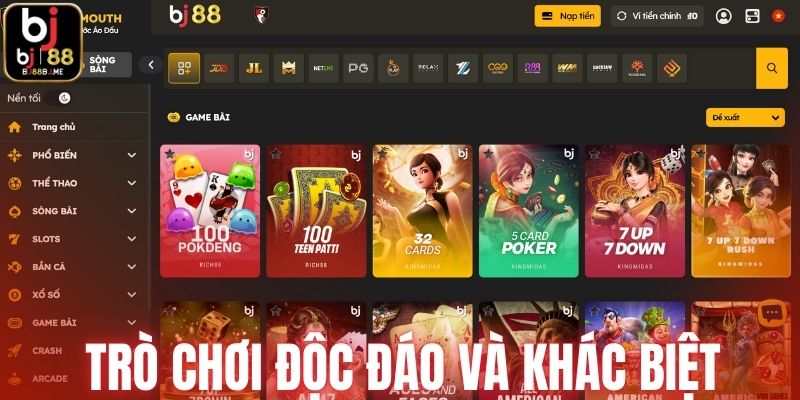 Trò chơi độc đáo và khác biệt
